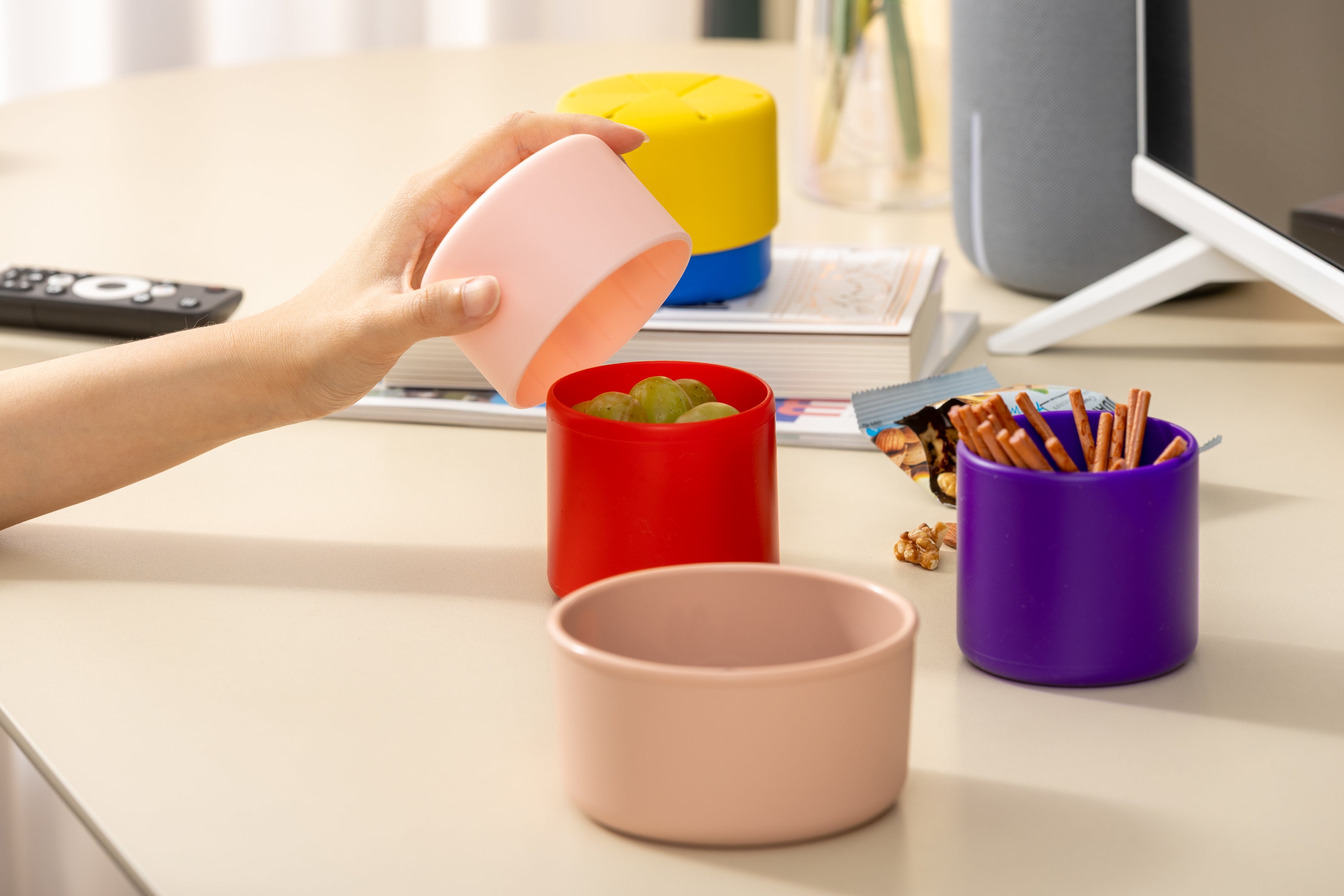 Silicone Snack Cup for Kids & Adults | Pickcup Premium Desk Container